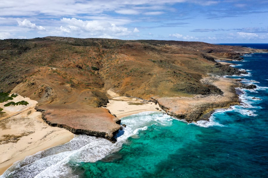 Best Hikes In Aruba Family Friendly Hiking Trails Dos Playa Beach Arikok National Park Drone