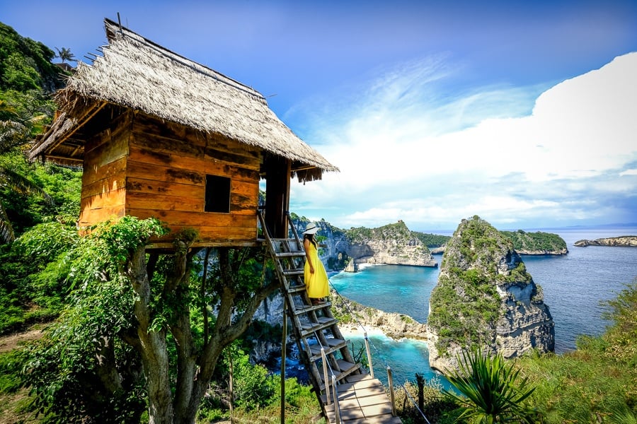 Nusa Penida tree house view at Rumah Pohon Molenteng in Bali