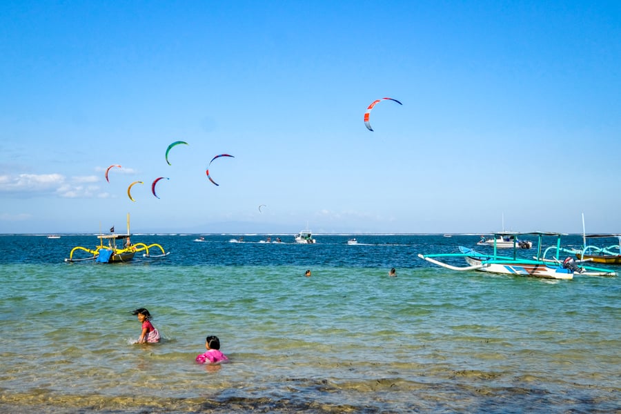 Swimming at Sanur Beach