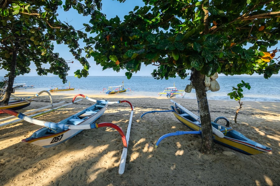 Sanur Beach Jukung Boats