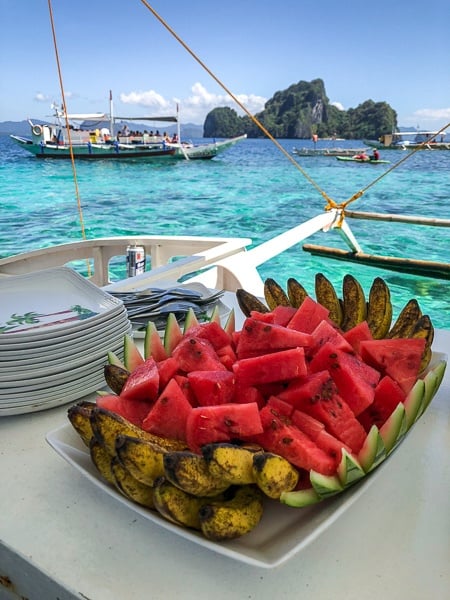 Boat lunch on the El Nido island hopping tour