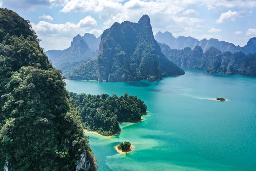 Cheow Lan Lake Drone Khao Sok National Park Thailand