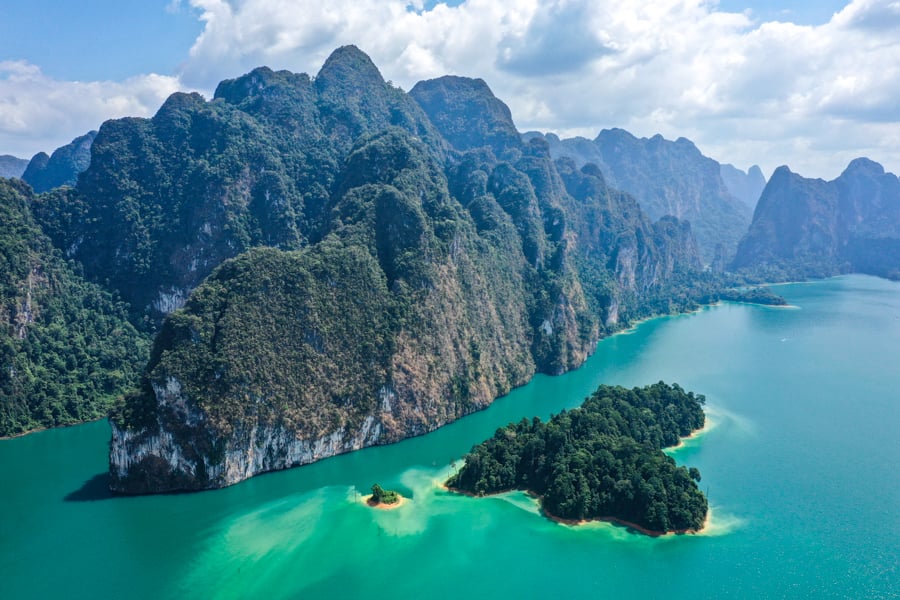 Drone pic of Khao Sok National Park Thailand