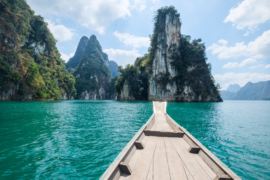 Boat on Cheow Lan Lake