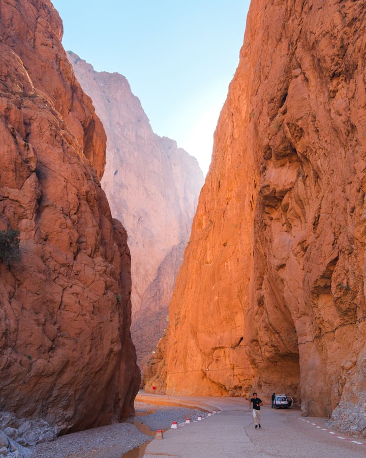 Orange canyon walls at Todgha Gorge