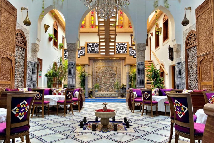 Courtyard at the Riad Marjana hotel in Fes