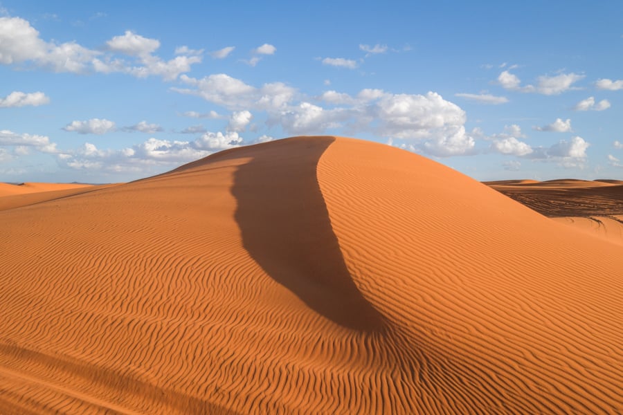 Erg Chebbi sand dune in the desert