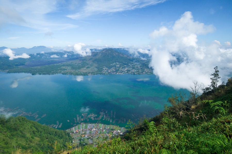 Looking down at Lake Batur