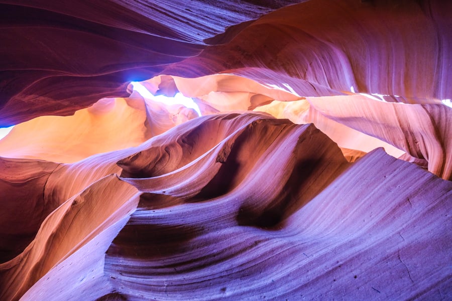 Overhead view in Upper Antelope Canyon