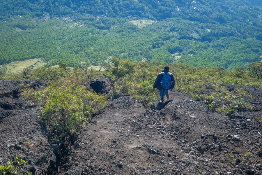 Steep slopes and loose scree