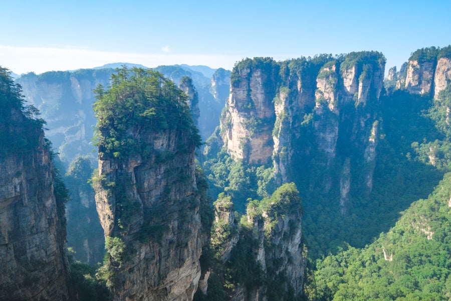 Yuanjiajie mountains at the Zhangjiajie National Forest Park in China