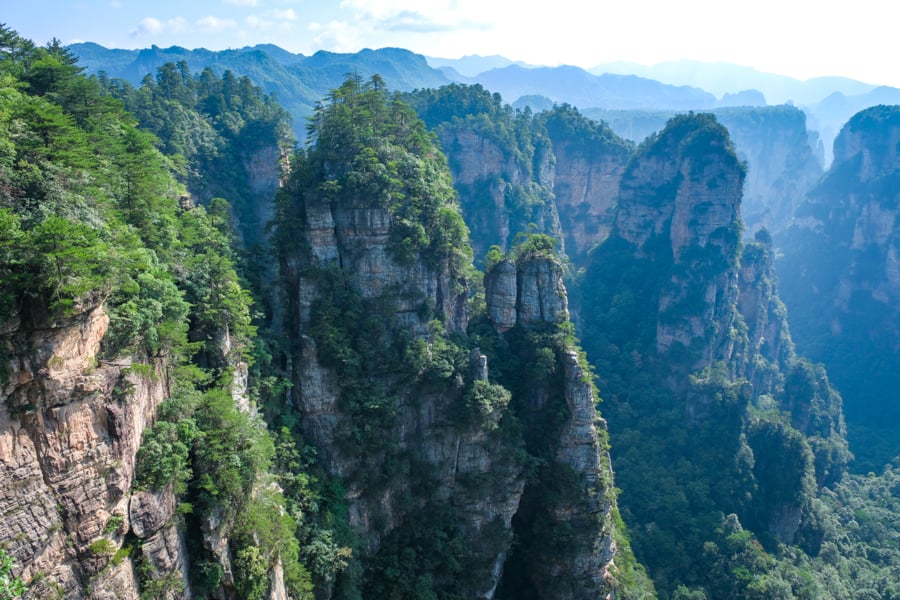Morning haze in the valley at Huangshi
