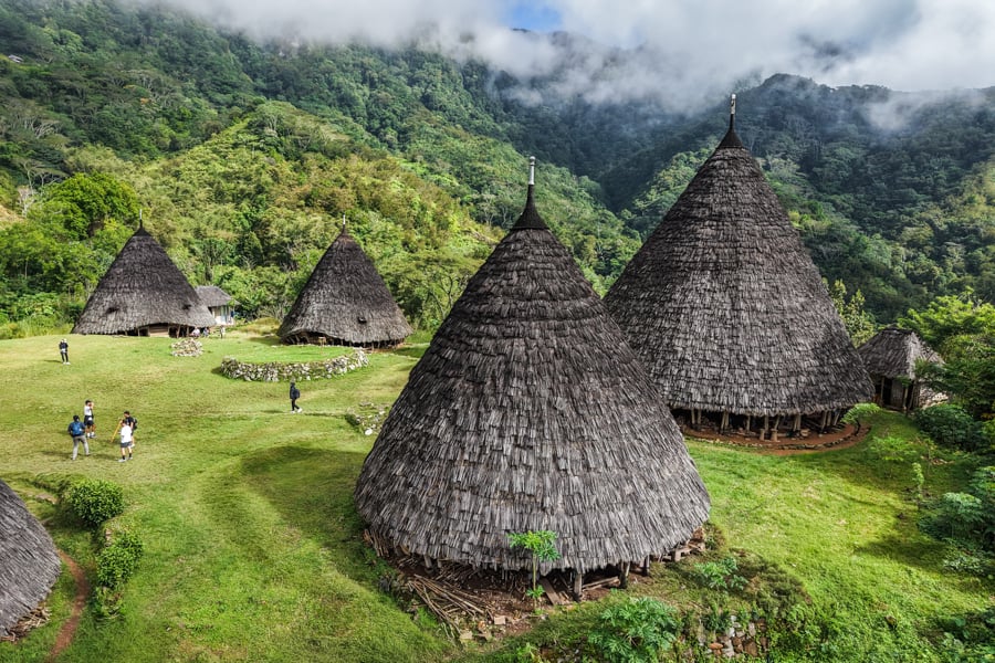 Wae Rebo village in Flores Indonesia drone