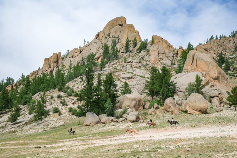 Rocky hills in Terelj National Park Mongolia