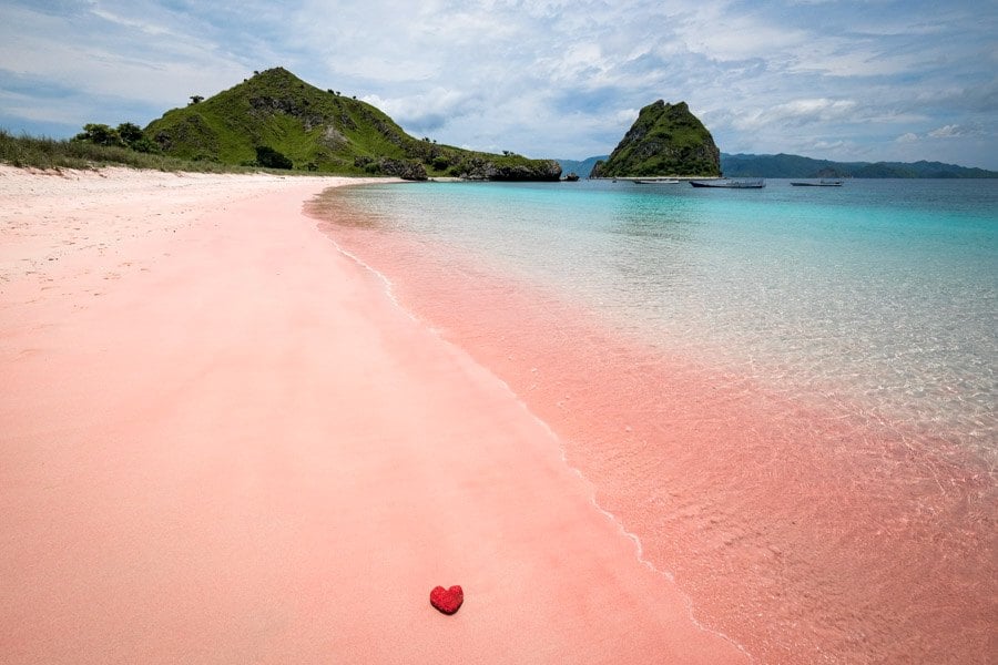 Pink sand beach at Komodo island