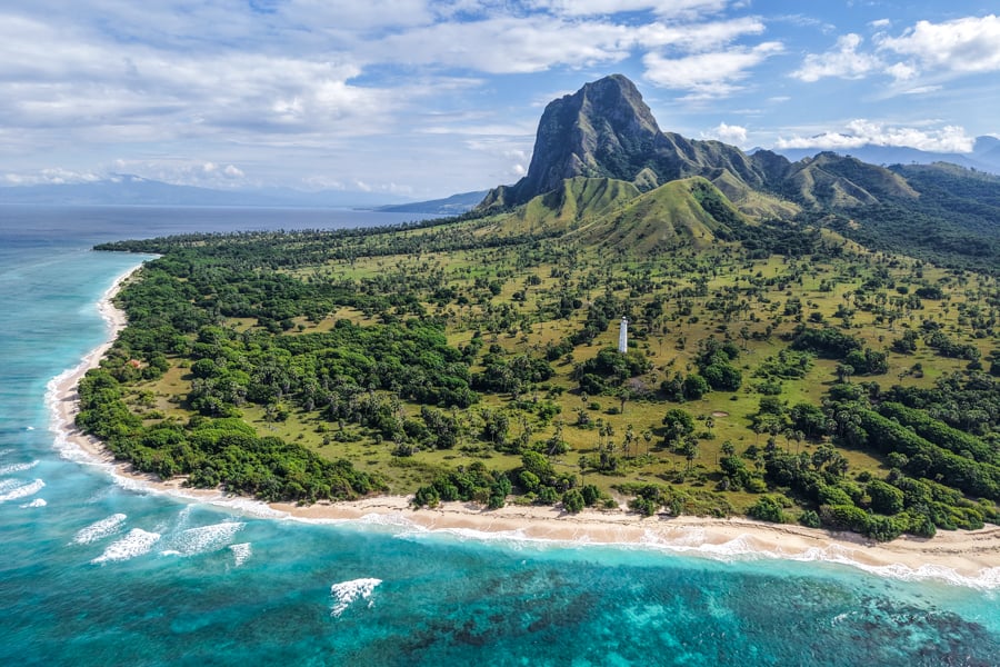 Nuca Molas island in Flores Indonesia drone