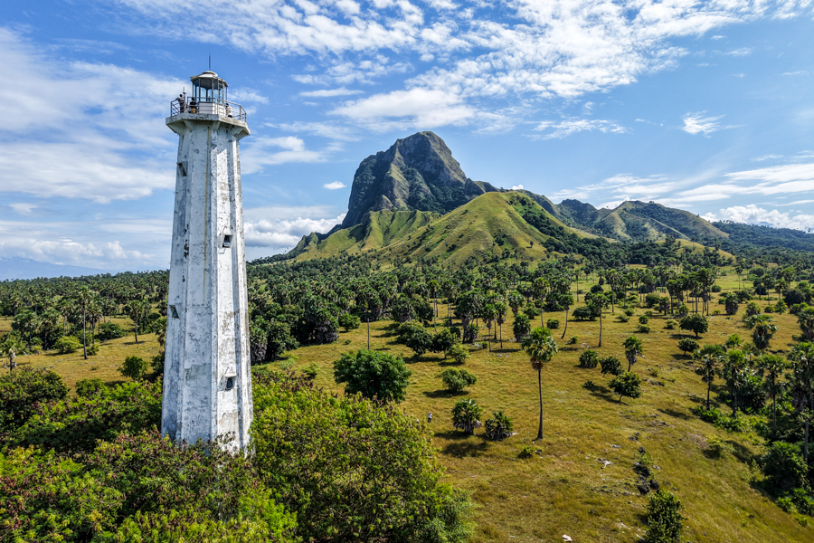 Lighthouse at Nuca Molas island in Flores Indonesia
