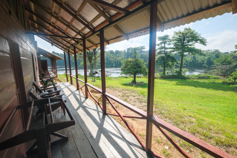 Balcony view from the Palumeu Jungle Lodge cabins
