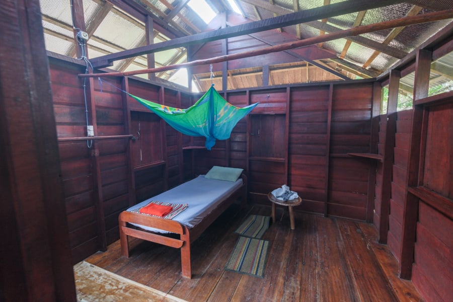 Bedroom at the Palumeu Jungle Lodge