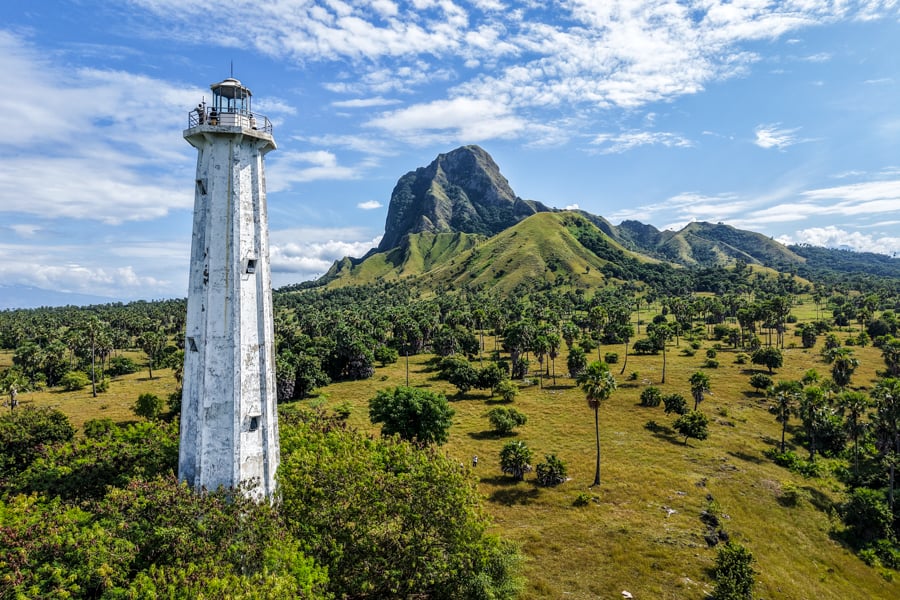 Lighthouse at Nuca Molas island in Flores Indonesia