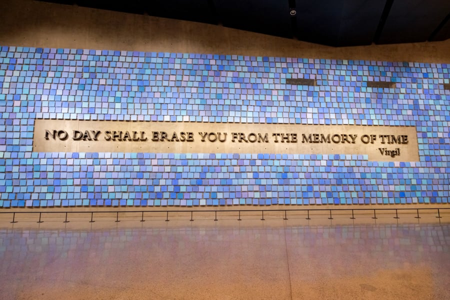 9/11 Museum wall quote No Day Shall Erase You