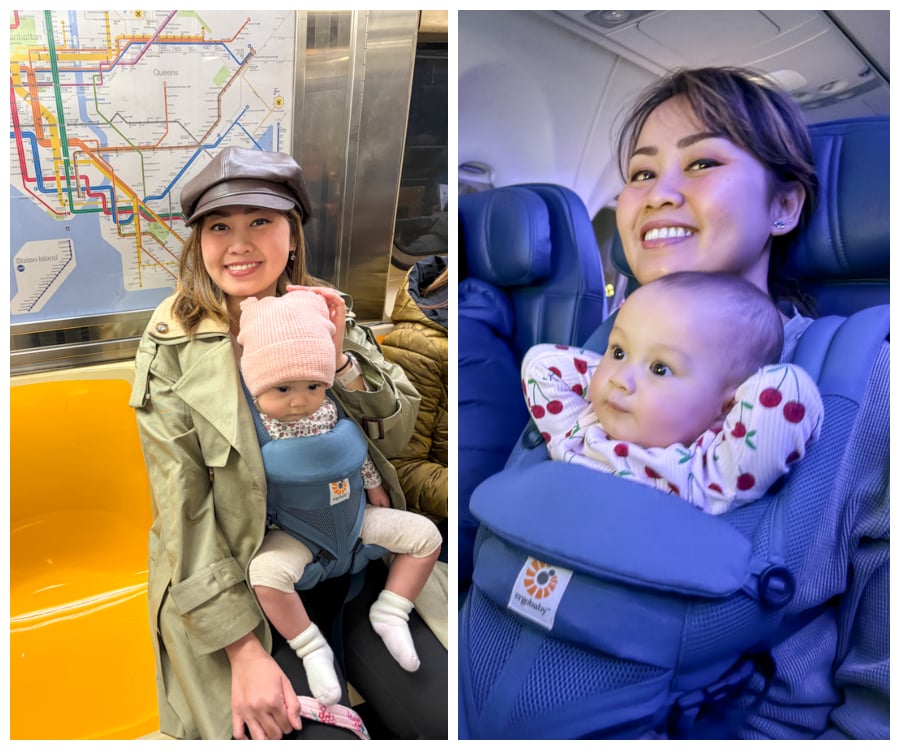 Using a baby carrier on the NYC subway and in a plane