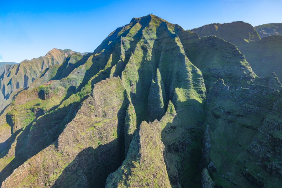 Steep spires and ridges at Kalalau