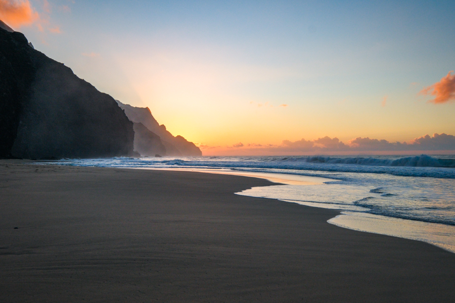 Sunset at Kalalau Beach