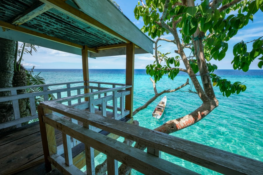 Inside the shack at Lakadao Beach